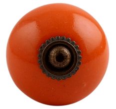 Orange Round Antique Fitting Ceramic Knob